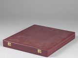 burgundy leather case with brass hardware