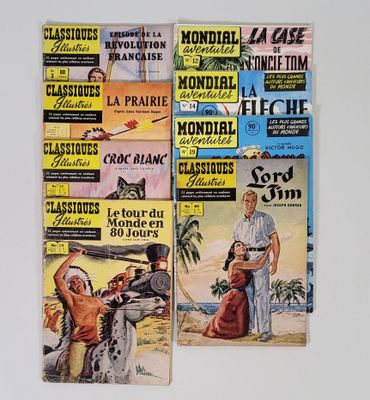 beaucoup de magazines accrochés au mur