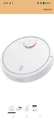 une image représentant un robot aspirateur sur fond blanc