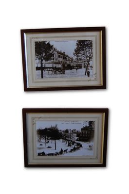 Lot de deux cartes postales anciennes sous verre de Tarbes p…