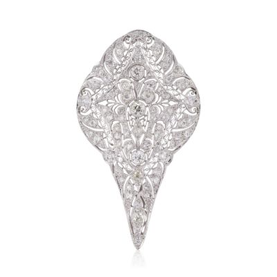 une broche en or blanc et diamants, broche, broche