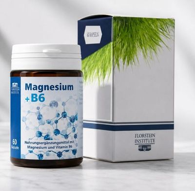 une photo d'un flacon de magnésium et de vitamine B6 à côté d'une boîte