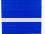 an image of a blue and white painting on a white wall