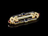 an art deco diamond, sapphire and ruby broochle broochle
