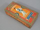 a small box with a picture of a woman on it