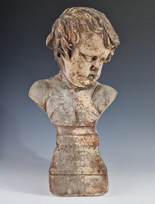 SCULPTURE DE JARDIN EN FORME DE BUSTE DE CHERUBIN de Style d…