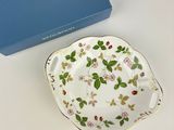 an image of a white plate with a blue box in the background