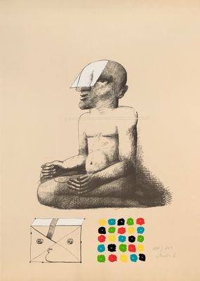 an image of a drawing of a man sitting in a meditation position