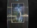 an image of a surfboard with a picture of a waterfall on it