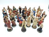 a lot of figurines that are sitting on a white surface