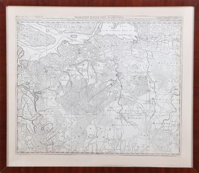 an old map of the city of london in a wooden frame