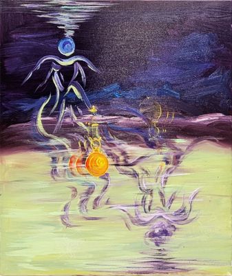 Hugues MINDER dit HUGO (1950) "Bouleversement 1" Huile sur t…