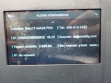 a close up of a screen showing information on a machine