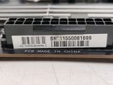 a close up of a computer motherboard with a barcode on it