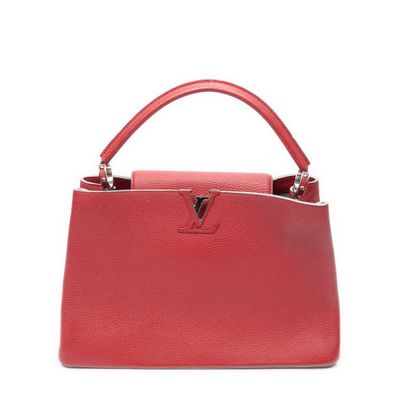 Sac à main en cuir rouge « Louis Vu Vu »
