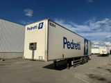 a delivery truck that is parked in a parking lot