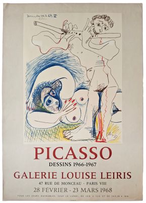 a poster advertising picassoo ' s exhibition in paris, france