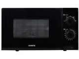 une image d'un four à micro-ondes noir sur fond blanc