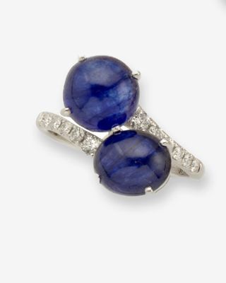 paire de bagues en saphir et diamants, signée Van Cleef