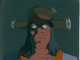 an animation image of a man with a hat and long hair