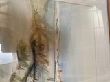 a picture of an elephant that is in a glass case