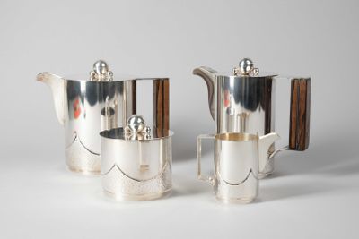 JEAN DESPRÉS (1889-1980) Rare service à thé et café modernis…
