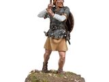 une figurine représentant un soldat romain muni d'une épée et d'un bouclier