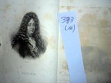 an old book with a drawing of a man with curly hair