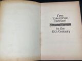an open book with a black and white title on it