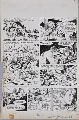 an old comic strip with a picture of a man and a woman in a car