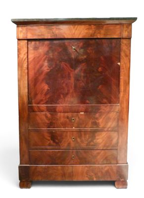 an image of a wooden chest of drawers on a white background