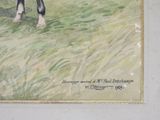 a picture of a painting of a horse in a field