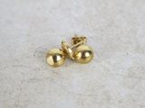 gold plated ball stud earrings on a white surface