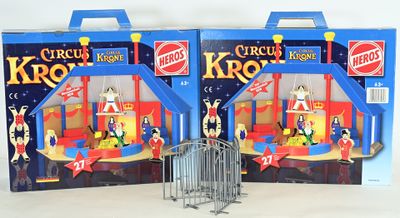 two boxes of kroq ' s on display next to each other
