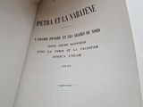 an open book with a black and white image on it