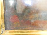 une photo d'un tableau représentant une femme avec une rose dans un vase