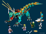 a lego dragon that is surrounded by other legos