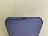 the back of an iphone with a purple cover on a white surface