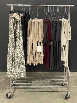 une photo d'un portant sur lequel sont suspendus des vêtements