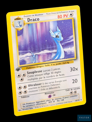 a picture of a pokemon card with a picture of a blue horse