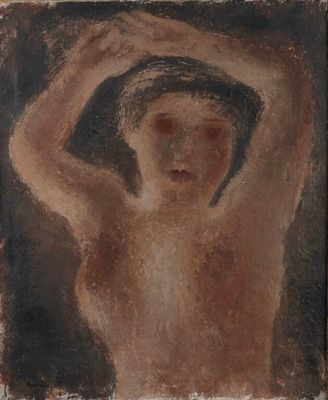 une image d'une peinture représentant une femme avec un chapeau sur la tête