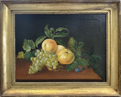 ECOLE du milieu du XIXème siècle - Nature morte à la corbeil…