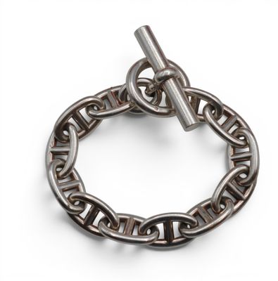 a close up of a metal chain with a clasp on it
