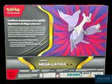 the box of a pokemon card game has a picture of mega - latias on it