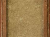 an old picture frame on a wooden wall with a brown background