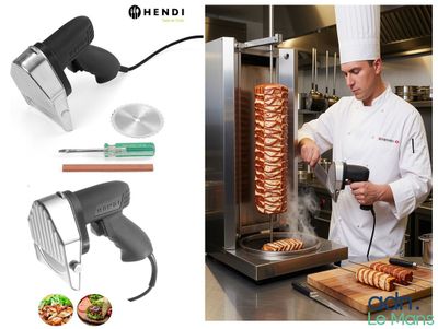 Couteau à kebab électrique HENDI 80W, 2600 RPM, coupe réglab…