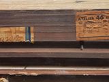 a piece of luggage sitting on top of a wooden table
