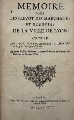 MÉMOIRE pour les prévôt des marchands et échevins de la vill…
