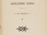 an old book with a black and white image of the title of a novel