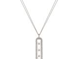 a necklace with a dog tag and a chain with diamonds